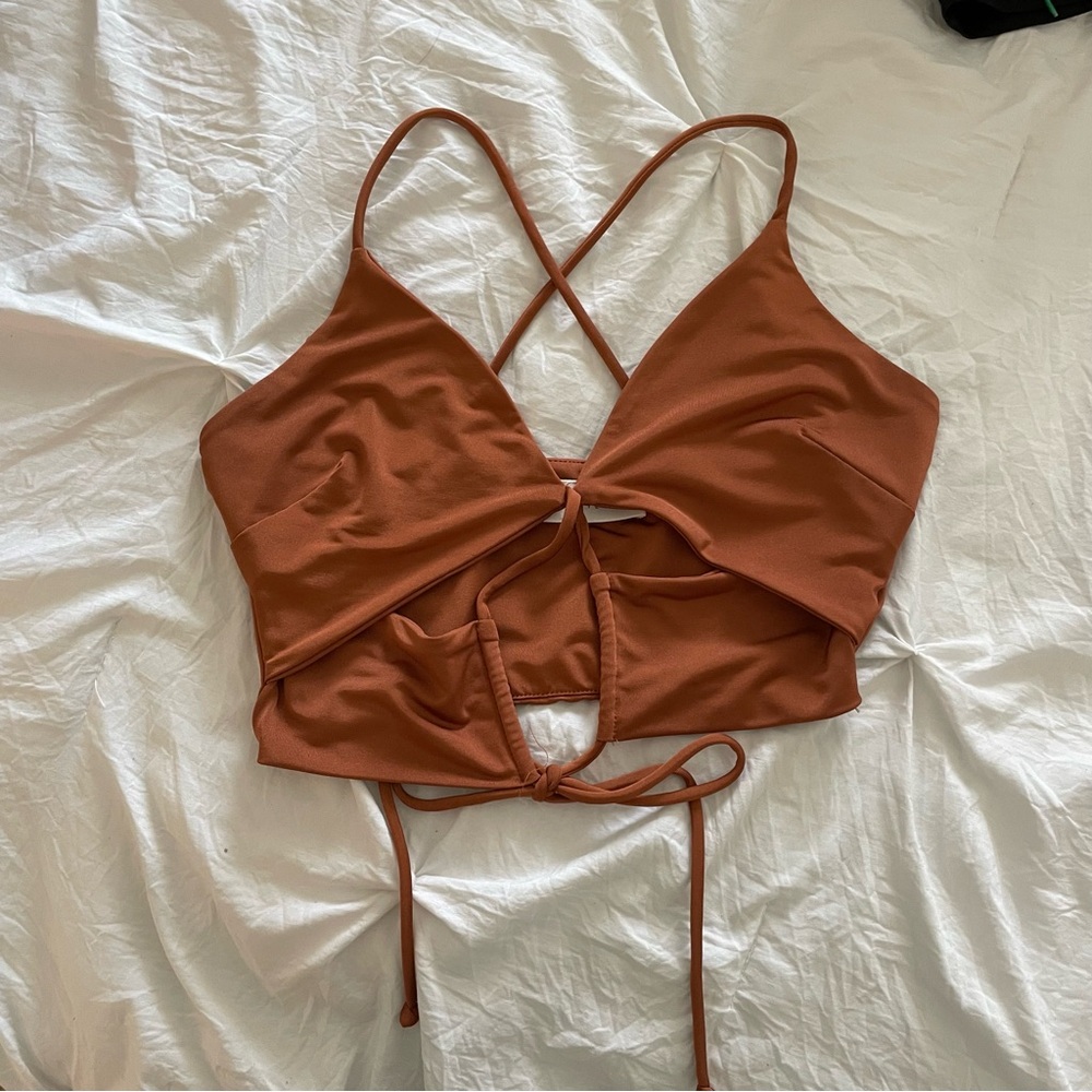 Rust Orange Strappy Crop Top